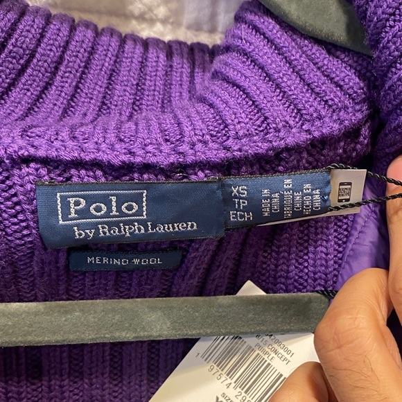 Ralph Lauren Purple Merino Wool Hybrid Wool Funnelneck Jacket - Picture 10 of 11